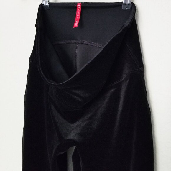 Spanx Black Velvet Velour Leggings XL High Waist Stretch Tummy Control Holiday - Picture 14 of 16